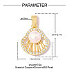 Brass Clear Cubic Zirconia Pendants KK-OY001-09G-2
