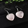 Natural Rose Quartz Dangle Earrings EJEW-E218-05P-4