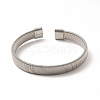 304 Stainless Steel Flat Snake Chains Shape Open Cuff Bangle for Women BJEW-C0033-05-3