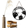 Wooden Welcome Sign Pendant Decorations for Front Door PW-WG186C2-01-3