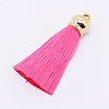 Polyester Tassel Big Pendants FIND-WH0062-02G-1