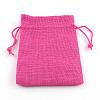 Polyester Imitation Burlap Packing Pouches Drawstring Bags ABAG-R005-9x7-08-1