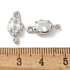 Brass Clear Cubic Zirconia Connector Charms KK-R210-15P-3