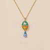Magnetic Brass Enamel Egg with Girls Locket Pendant Necklaces for Women KK-CBAF5B9-02G-01-1