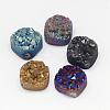 Electroplated Natural Druzy Quartz Crystal Beads G-G888-03-1