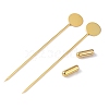 Brass Lapel Pin Base Settings KK-WH0045-025B-G-1