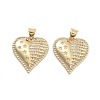 Brass Pave Clear Cubic Zirconia Pendants KK-U009-05G-G-1