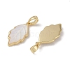 Brass Pave Shell Pendants KK-G497-06G-2