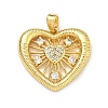 Brass Micro Pave Clear Cubic Zirconia Pendants KK-B171-03G-03-1