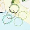 5Pcs 5 Style Glass & Lampwork Evil Eye Stretch Bracelets Set BJEW-JB09619-04-4