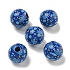 Printed Wood European Beads WOOD-G022-15A-1