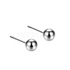 Anti-Tarnish Rhodium Plated Round 999 Fine Silver Stud Earrings for Women EJEW-S215-17P-1