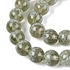 Transparent Half Spray Painted Glass Beads Strands GLAA-Q110-02A-05-3