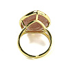 Teardrop Natural Gemstone Open Cuff Rings RJEW-C087-03G-4