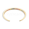 Colorful Cubic Zirconia Open Cuff Bangle BJEW-N014-009-3