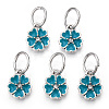 Enamel Style Flower Alloy Rhinestone Charms ENAM-S085-05-3