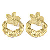 304 Stainless Steel Flower Theme Stud Earrings For Women EJEW-B110-04G-05-1