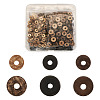 600Pcs 6 Styles Dyed Donut Coconut Beads COCB-FW0001-01-9