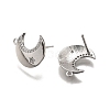 Brass Micro Pave Clear Cubic Zirconia Stud Earring Findings LS-KK-G530-03P-2