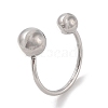 304 Stainless Steel Round Cuff Rings for Women RJEW-G315-09A-P-1