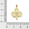 Brass Micro Pave Clear Cubic Zirconia Pendants KK-A221-13G-3