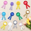 12Pcs 12 Colors Award Ribbon Shape Iron Badge Pins JEWB-CP0001-54-7