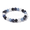 Natural Mixed Gemstone Round Beaded Stretch Bracelets for Women BJEW-JB10086-02-1