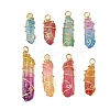 Two Tone Natural Dyed Quartz Pendants PALLOY-JF02800-01-1