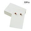 50Pcs Rectangle Kraft Paper One Pair Earring Display Cards with Hanging Hole CDIS-YW0001-16B-1
