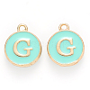 Golden Plated Alloy Enamel Charms ENAM-S118-05G-1