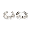 Brass Micro Pave Clear Cubic Zirconia Huggie Hoop Earrings EJEW-A058-14P-1