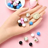 30Pcs 5 Colors Food Grade Eco-Friendly Silicone Focal Beads SIL-YW0001-24A-4