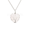 Natural Quartz Crystal Heart Pendant Necklaces PW-WG58330-03-1