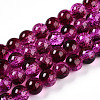 Transparent Crackle Glass Bead Strands GLAA-T025-8mm-02F-1