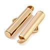 Brass Slide On End Clasp Tubes KK-N254-119G-03-2