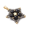 Natural Black Onyx(Dyed & Heated) Star Pendants PALLOY-JF03116-01-3