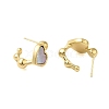 Shell Heart Stud Earrings EJEW-K287-01G-13-2