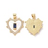 Brass Micro Pave Cubic Zirconia Pendants ZIRC-F134-22G-01-1