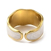 304 Stainless Steel Enamel Open Cuff Rings for Women RJEW-F166-37G-01-3