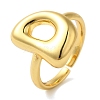 Initials Brass Open Cuff Ring for Women RJEW-N046-02D-G-1