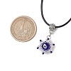 Evil Eye Handmade Lampwork & Glass Sead Beaded Pendant Necklaces NJEW-MZ00092-04-3