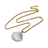 304 Stainless Steel Summer Beach Pendant Box Chain Necklaces NJEW-K389-01GP-03-2