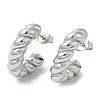 Non-Tarnish 304 Stainless Steel Rope Chains Stud Earrings EJEW-B026-10P-1