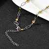 304 Stainless Steel Heart Link Chain Necklaces for Women NJEW-A046-02B-GP-2