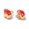 Brass Enamel Charms KK-B074-31G-2