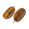 Natural Tiger Eye & Synthetic Turquoise Carved Pendants GG-CBA5963-02D-2