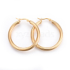 201 Stainless Steel Huggie Hoop Earrings with 304 Stainless Steel Pins EJEW-YW0001-08-G-1