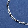 925 Sterling Silver Figaro Chain Bracelets for Women BJEW-E101-01S-01-3