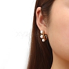 French Retro High-end Ladies Stainless Steel Inlaid Resin Pearl Stud Earrings PW-WG85BB1-01-3