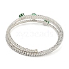 Rack Plating Brass Pave Clear Cubic Zirconia Open Cuff Wrap Bangles BJEW-B110-01P-01-3